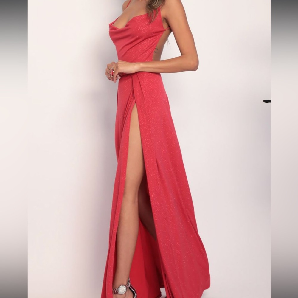 Lucy in the sky Sparkling Maxi Dress in Red - Picture 3 of 11